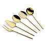 Hermia Allegra - Gold Juego de Servicio Acero Inoxidable 5 Piezas Baño Titanio PVD Dorado